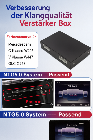 VERSION 2026 NTG 5.0 Android Display 12,3″ C W205 GLC X253 V W447 Wireless CarPlay & Android Auto